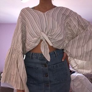 Lavender Field cropped blouse